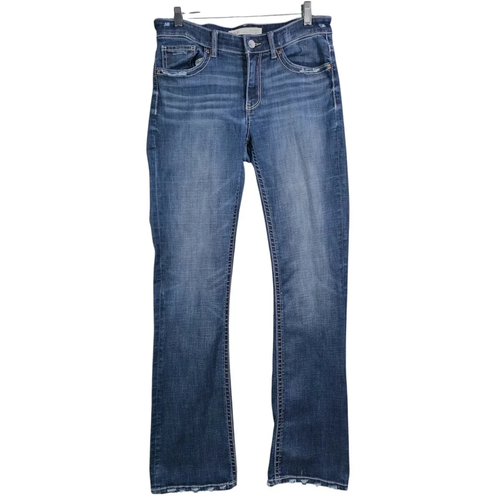 BKE Payton Mens Bootcut Jeans Blue Mid Rise Universal Fit 28x33.5 Medium Wash